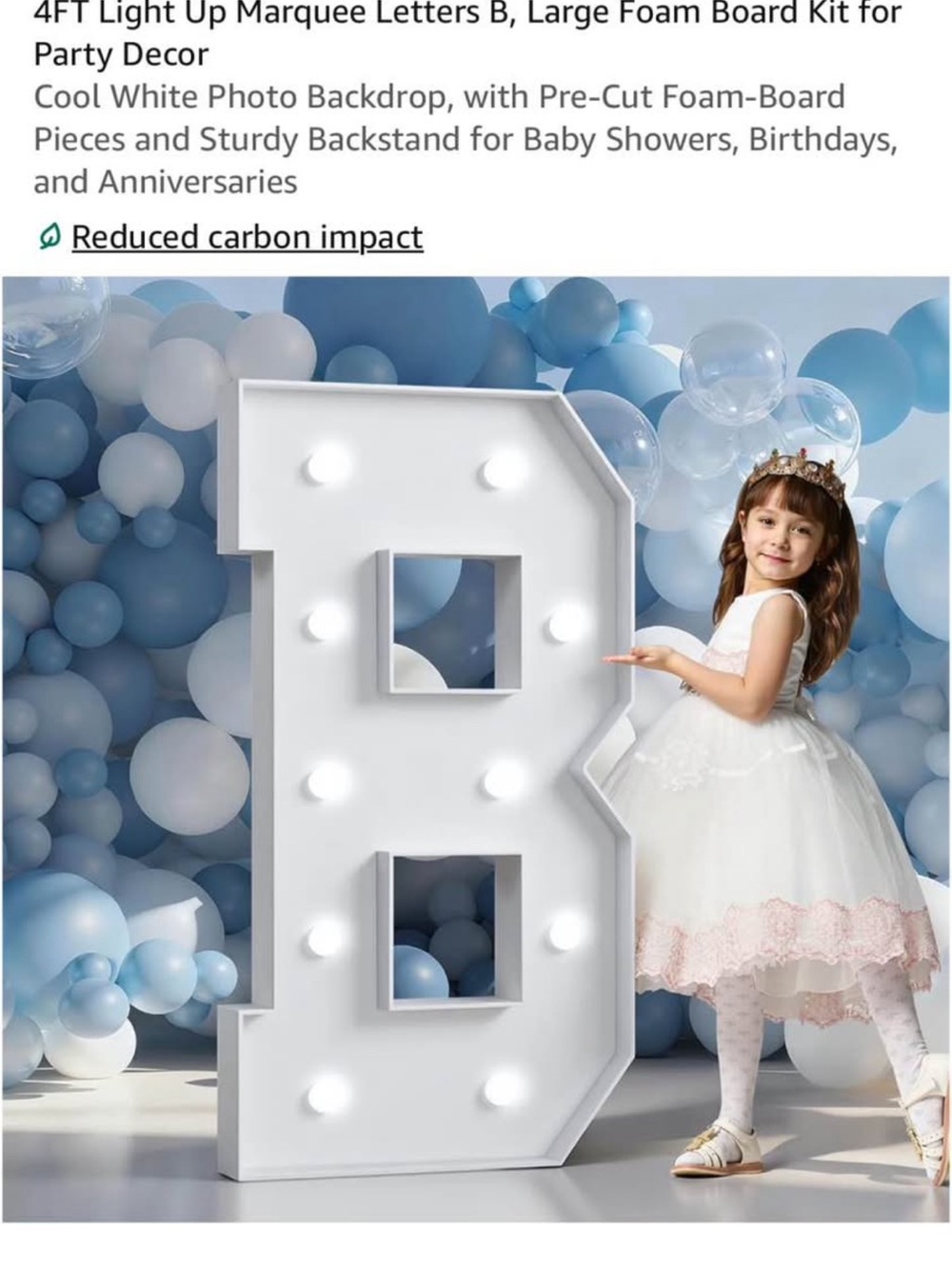 White Light-Up Marquee Letter B - Party Decor 4ft